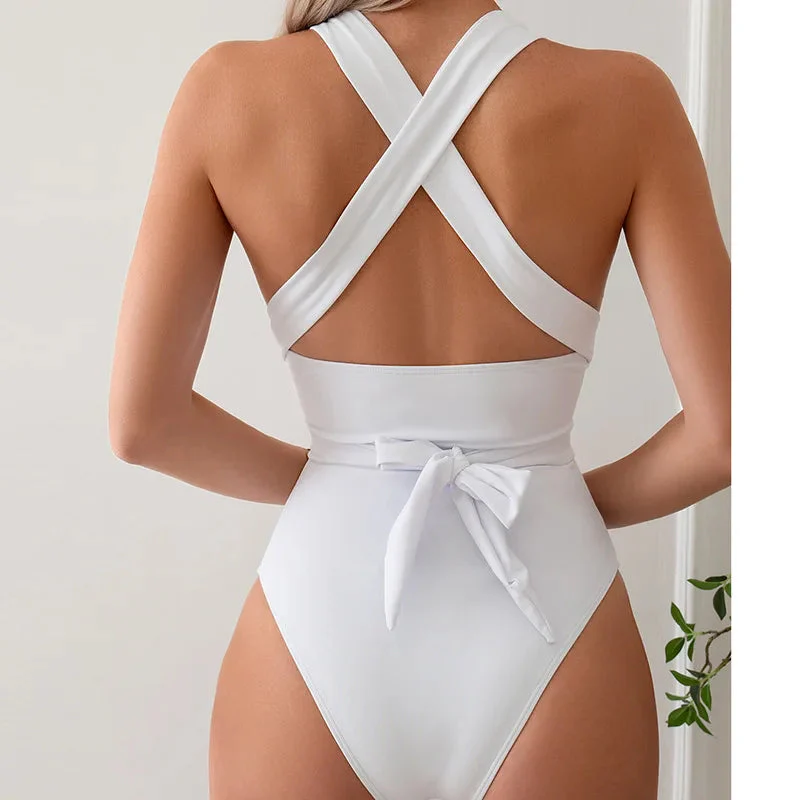 Bañador blanco con tirantes cruzados - Image 3