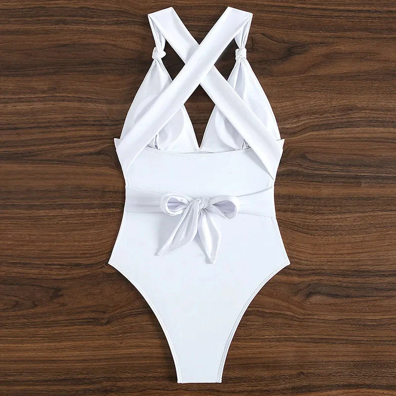 Bañador blanco con tirantes cruzados - Image 4