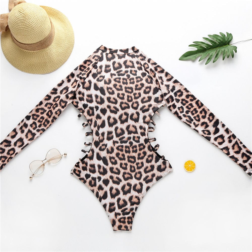 Bañador con estampado de leopardo y cremallera - Image 3