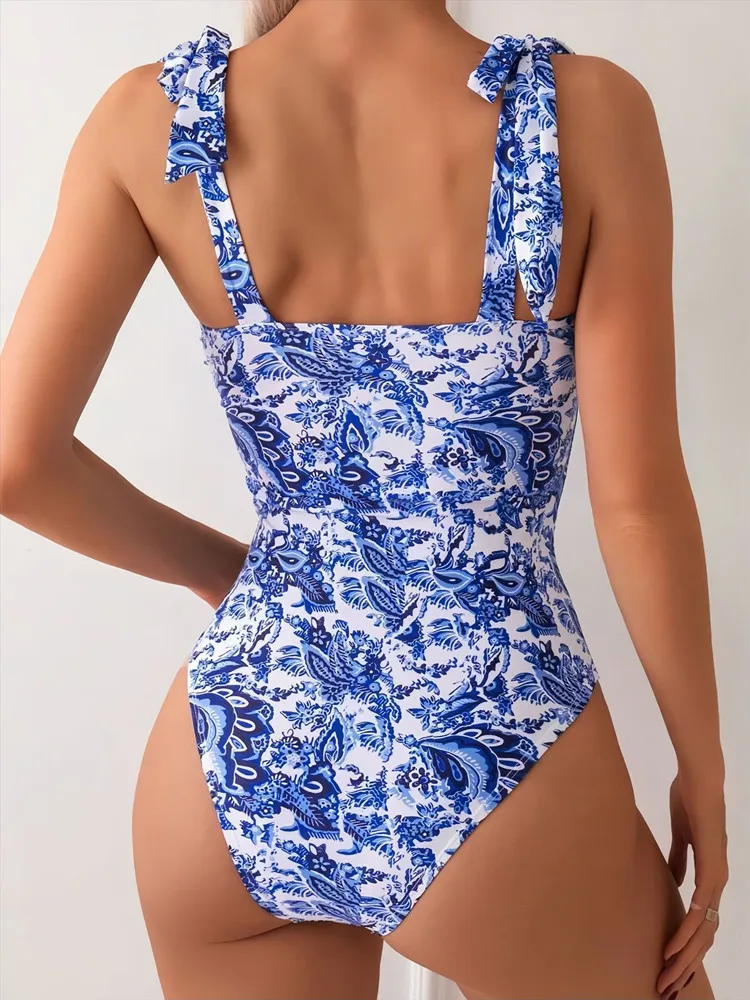 Bañador con estampado paisley y tirantes anudados - Image 3