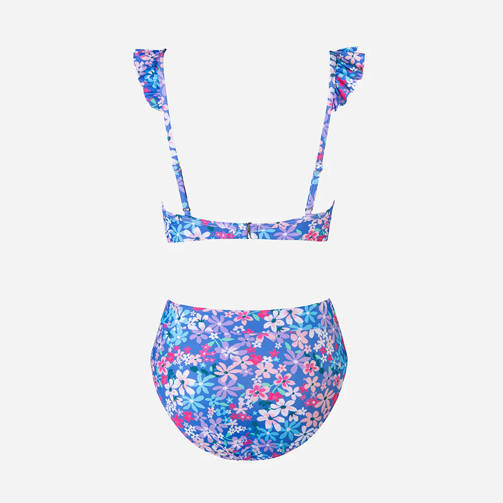 Biquini azul con motivo floral - Image 6