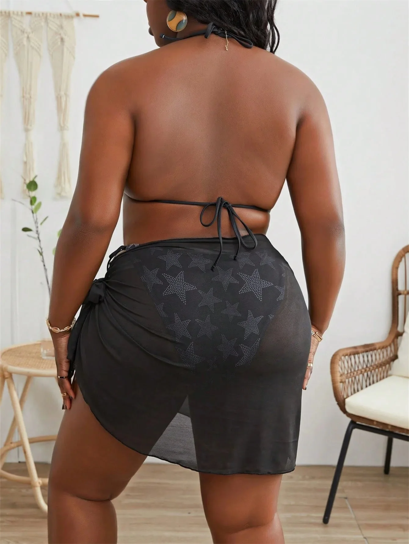 Biquini plus size con estrellas y pareo - Image 5