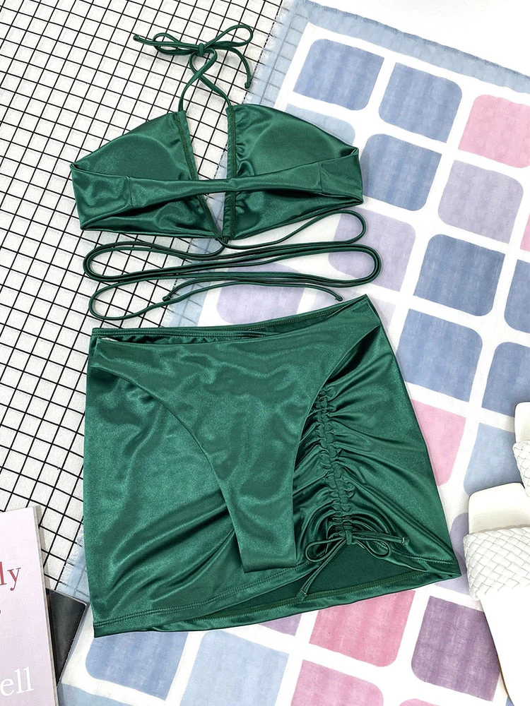 Biquini verde con minifalda - Image 6
