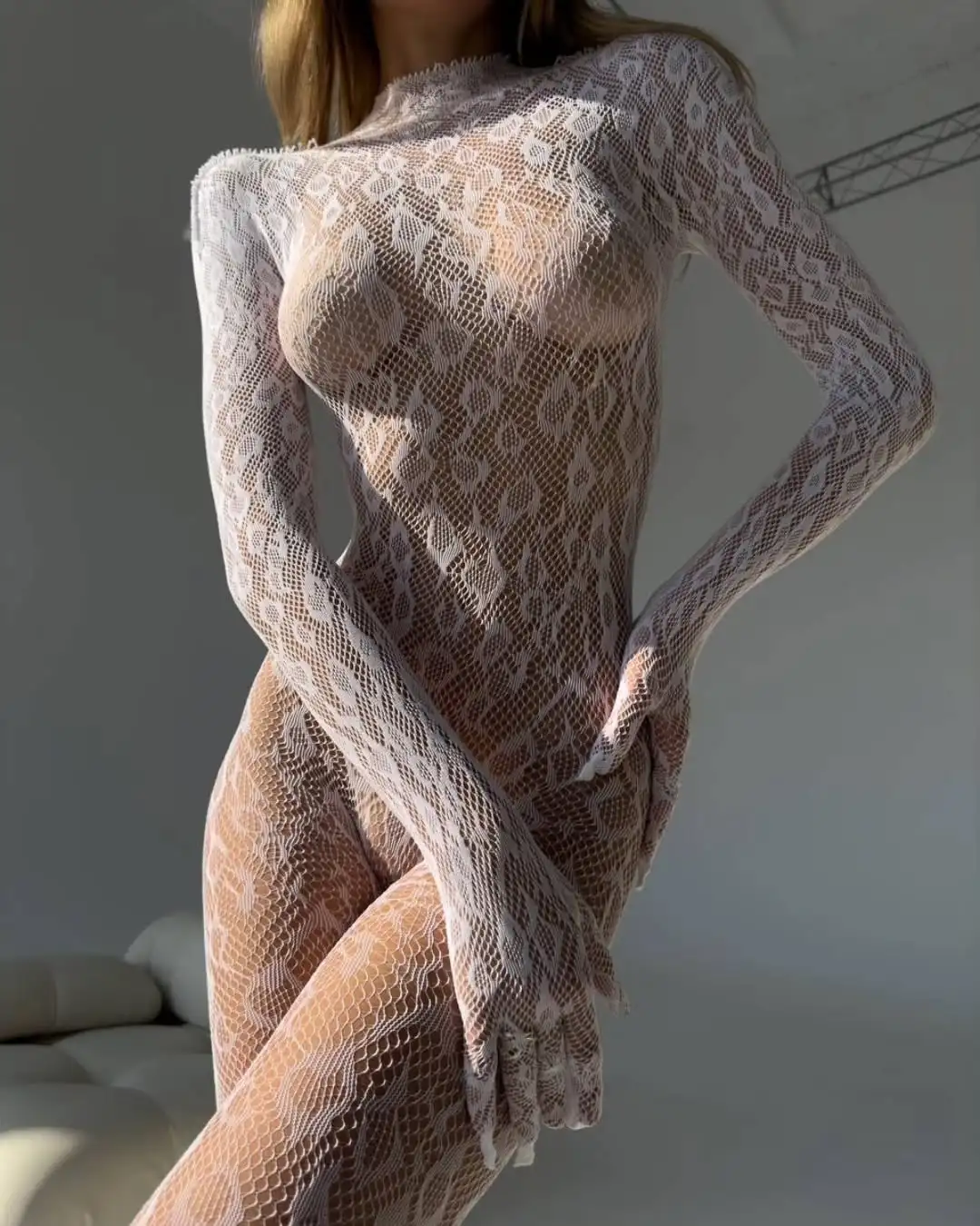 Bodystocking de encaje con motivo animal - Image 6