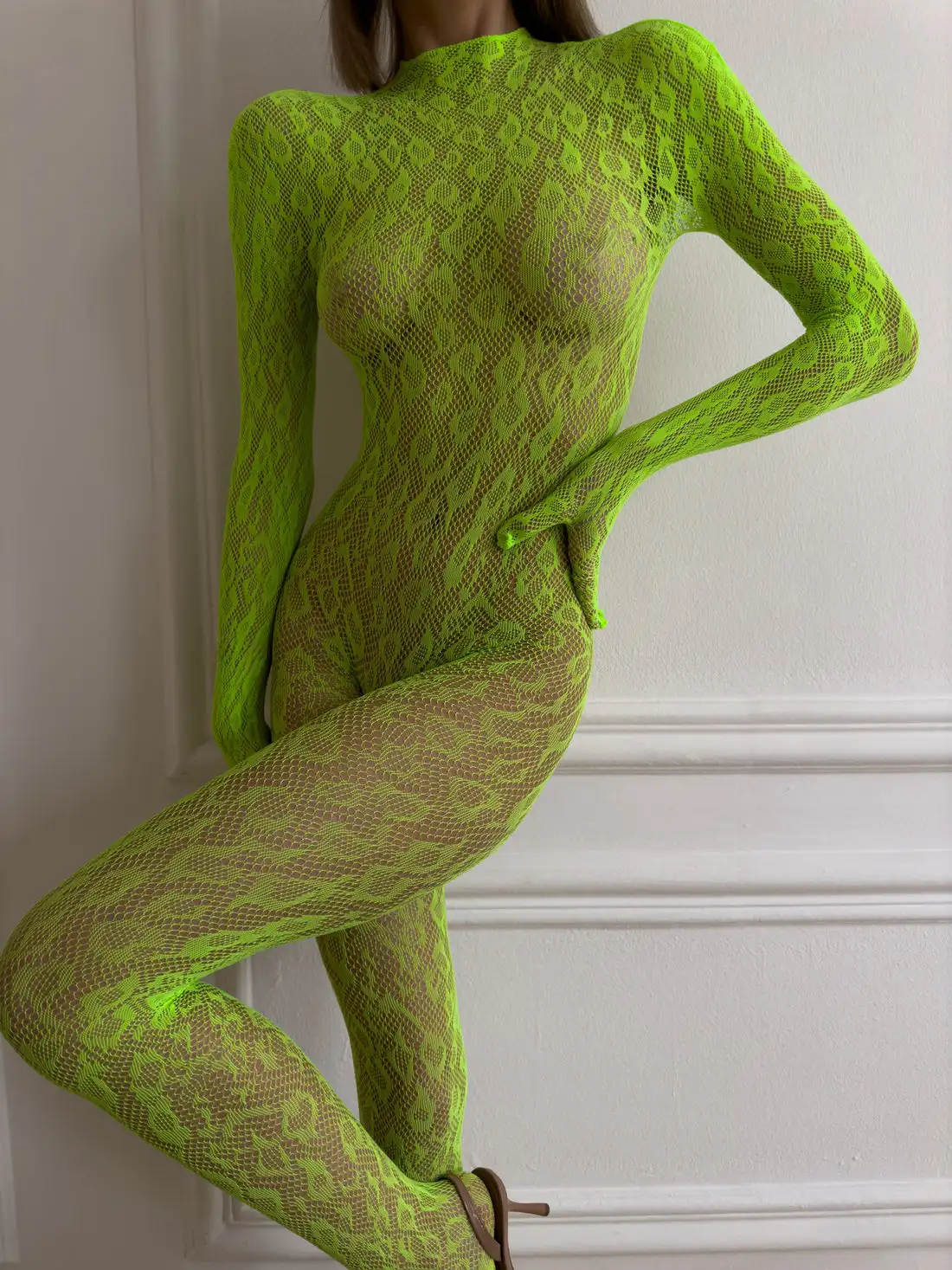 Bodystocking de encaje con motivo animal - Image 9