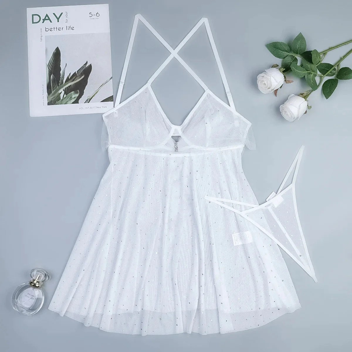 Camisón brillante con tul - Image 7