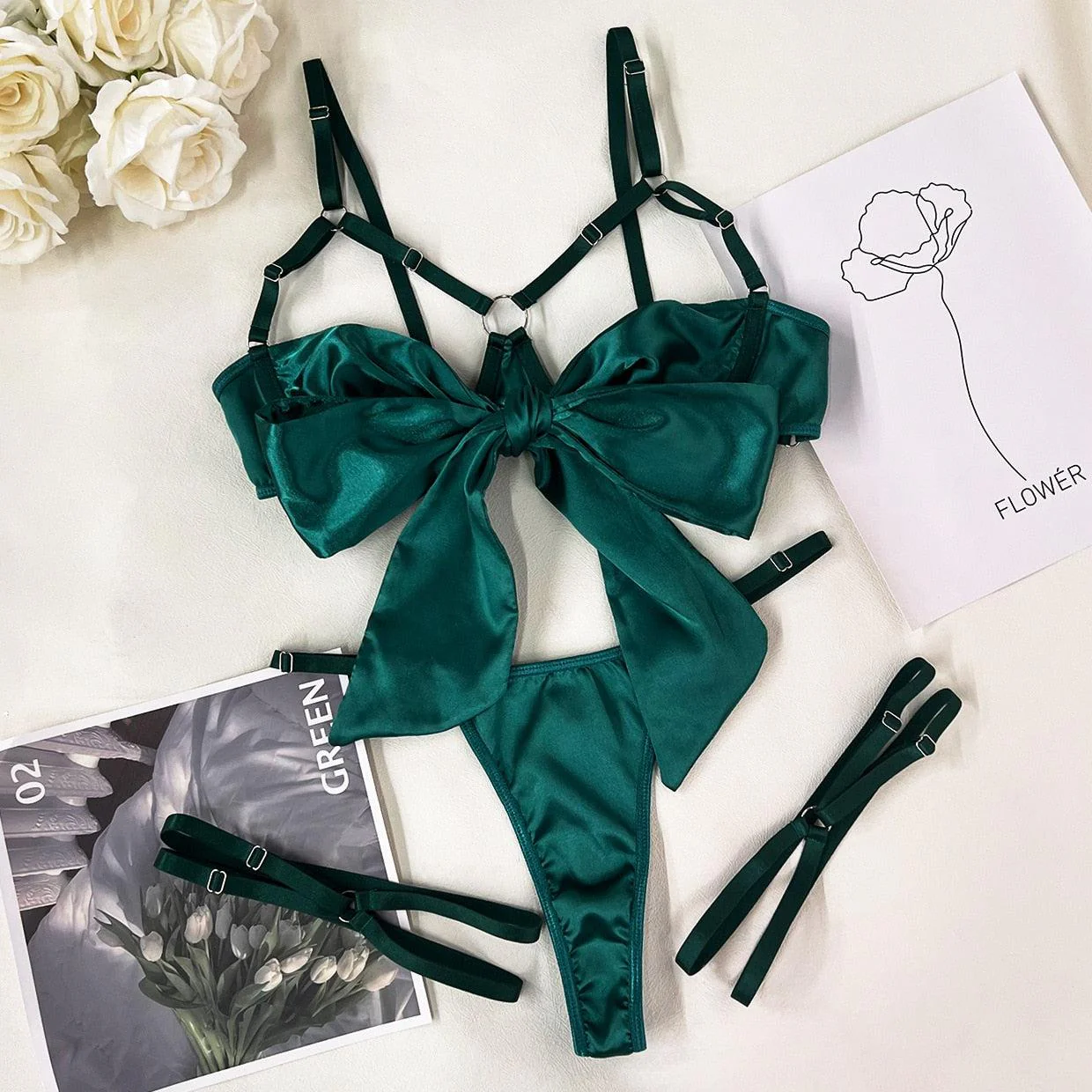Conjunto de lencería con lazo Emberlynn - Image 8