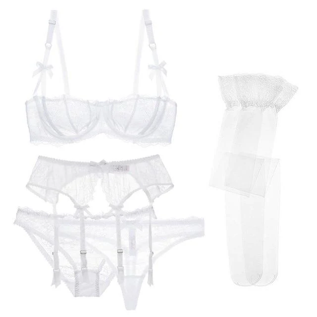 Conjunto de lencería de encaje con medias Roxanne - Image 6