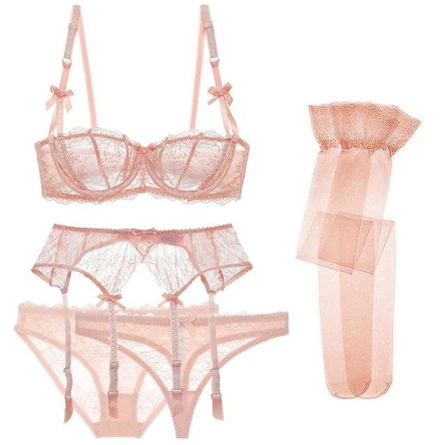 Conjunto de lencería de encaje con medias Roxanne - Image 7