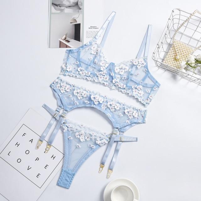 Conjunto de lencería de malla Fleur - Image 7
