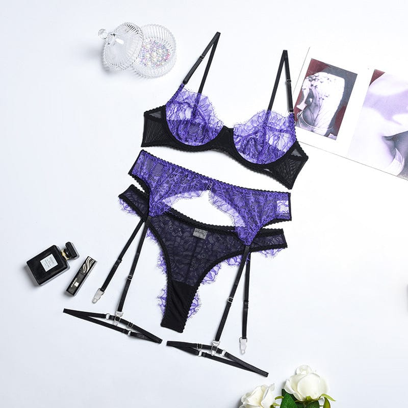 Conjunto de lencería morado Yvonne - Image 5