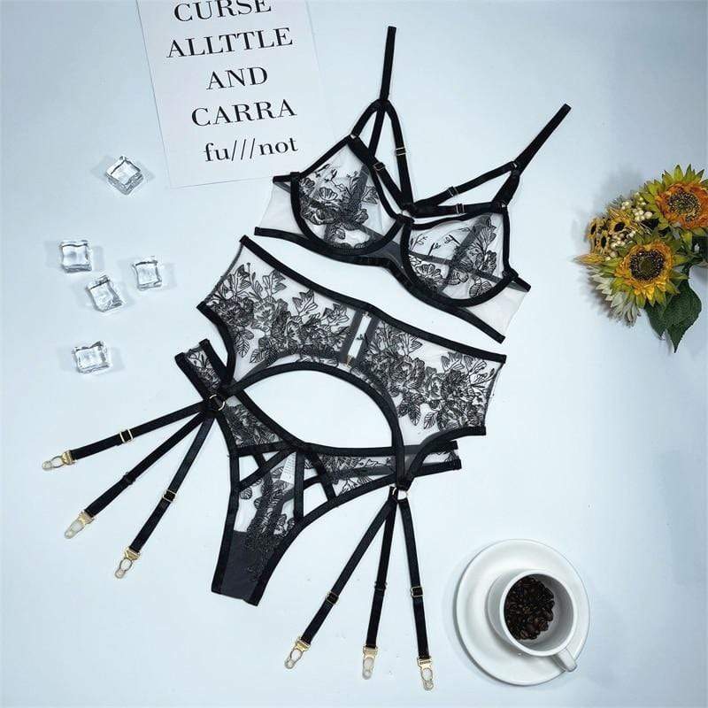 Conjunto de lencería negro Ella - Image 3