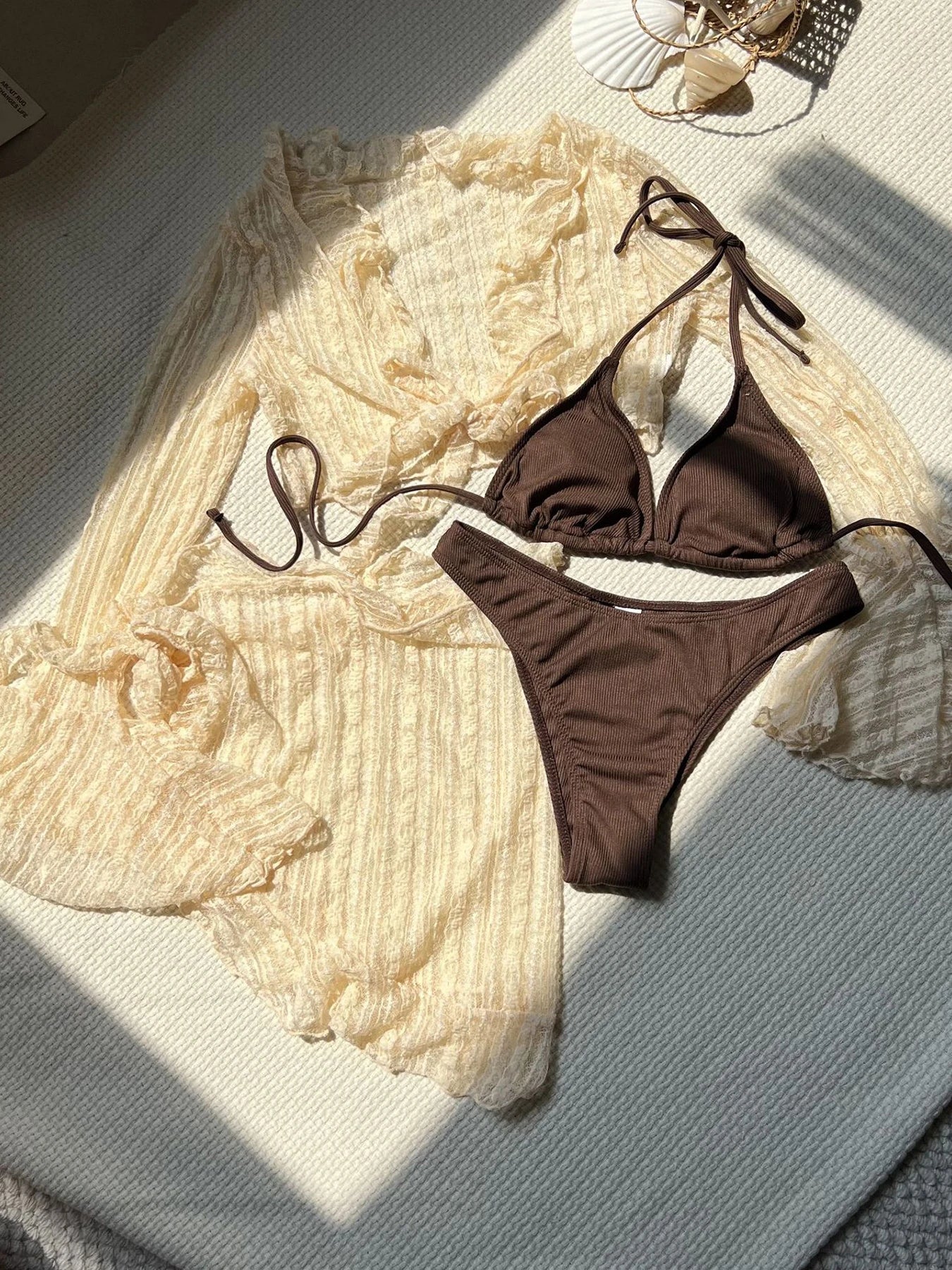 Conjunto playero de punto con traje de baño - Image 6
