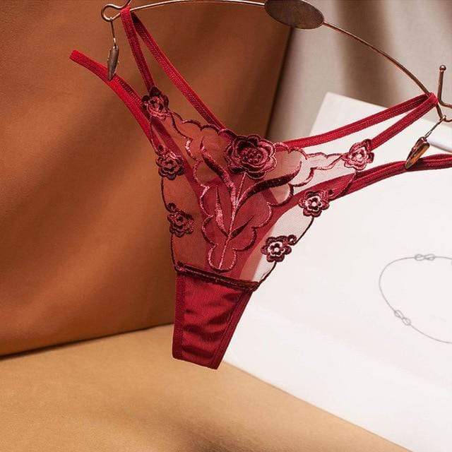 Tanga con bordado de rosas - Image 4