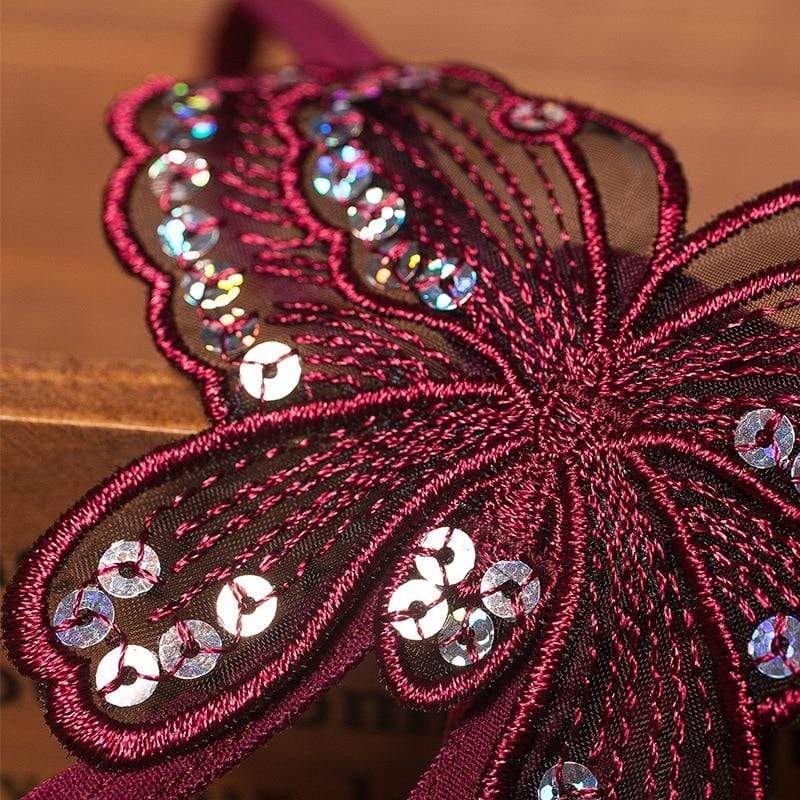 Tanga con mariposa bordada y perlas - Image 9