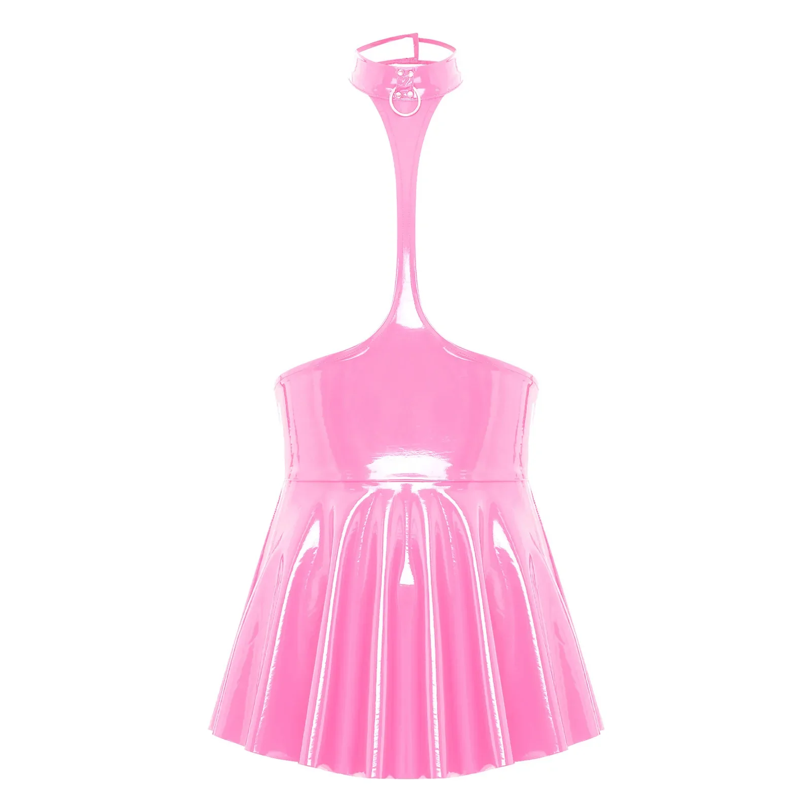 Vestido de látex sin escote con choker - Image 3