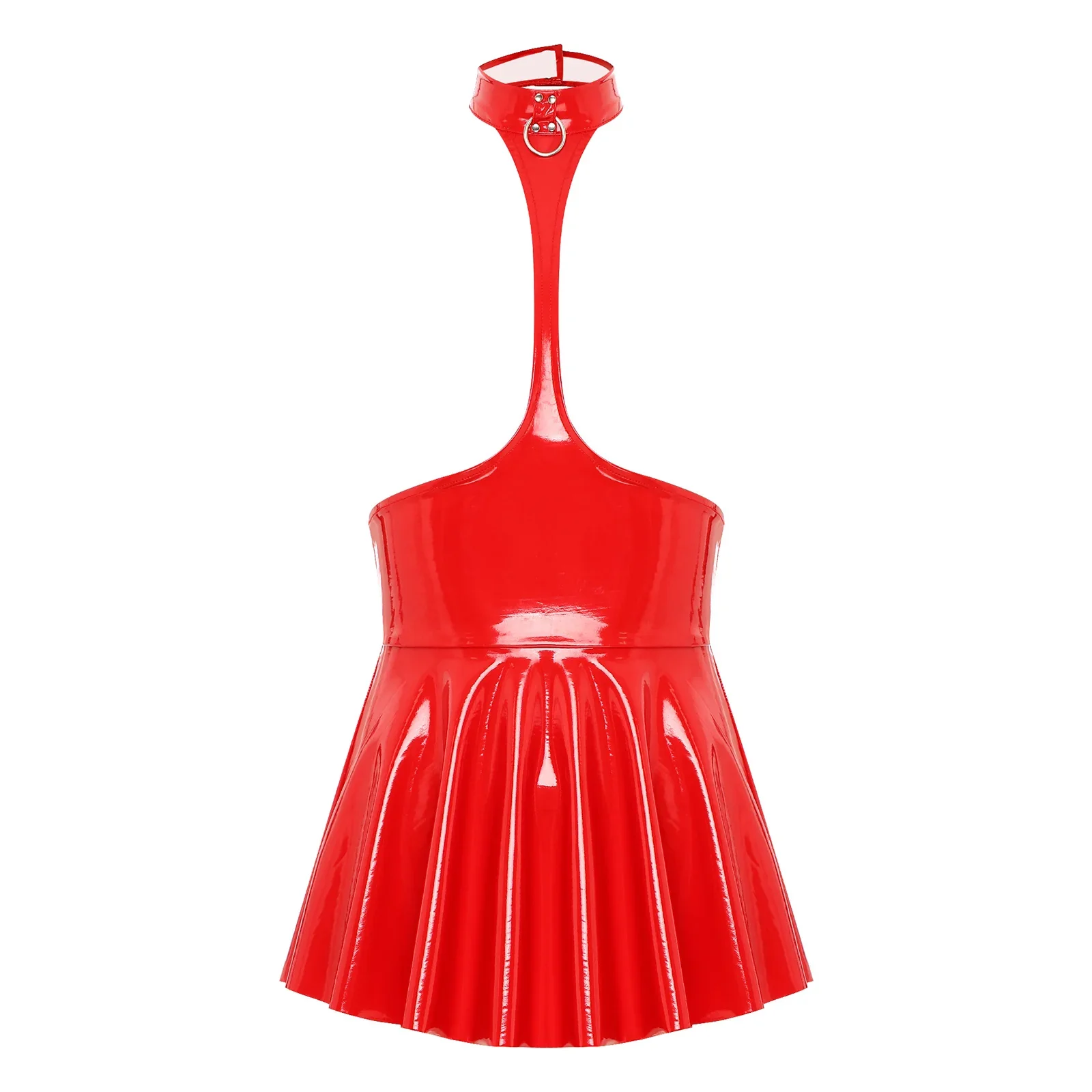 Vestido de látex sin escote con choker - Image 4