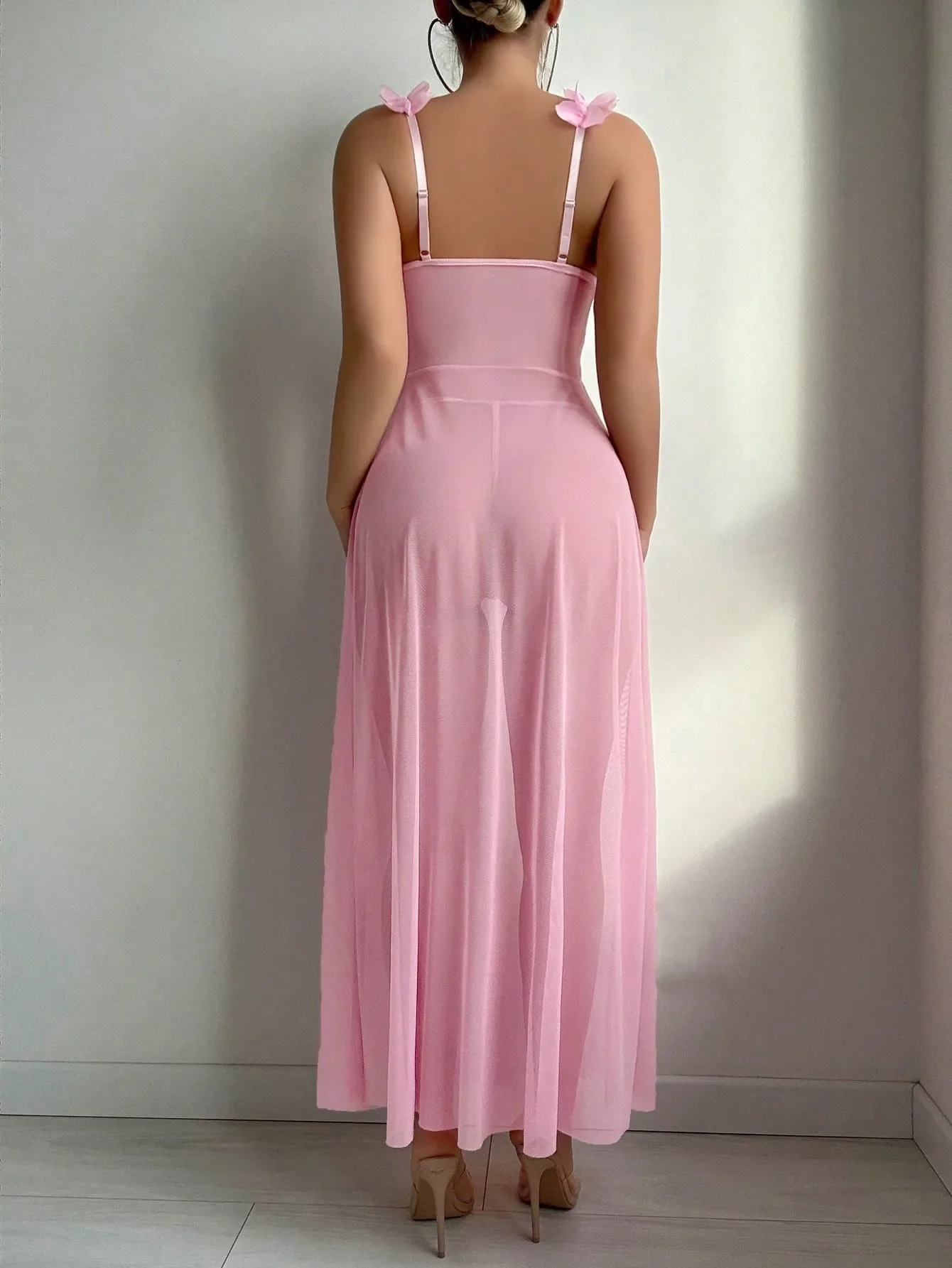 Vestido de malla con flores y braguita - Image 5