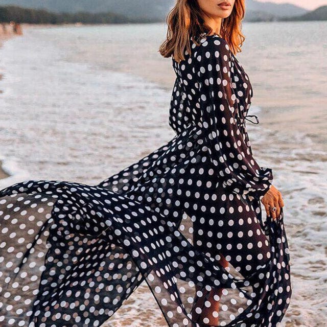 Vestido playero de lunares - Image 3