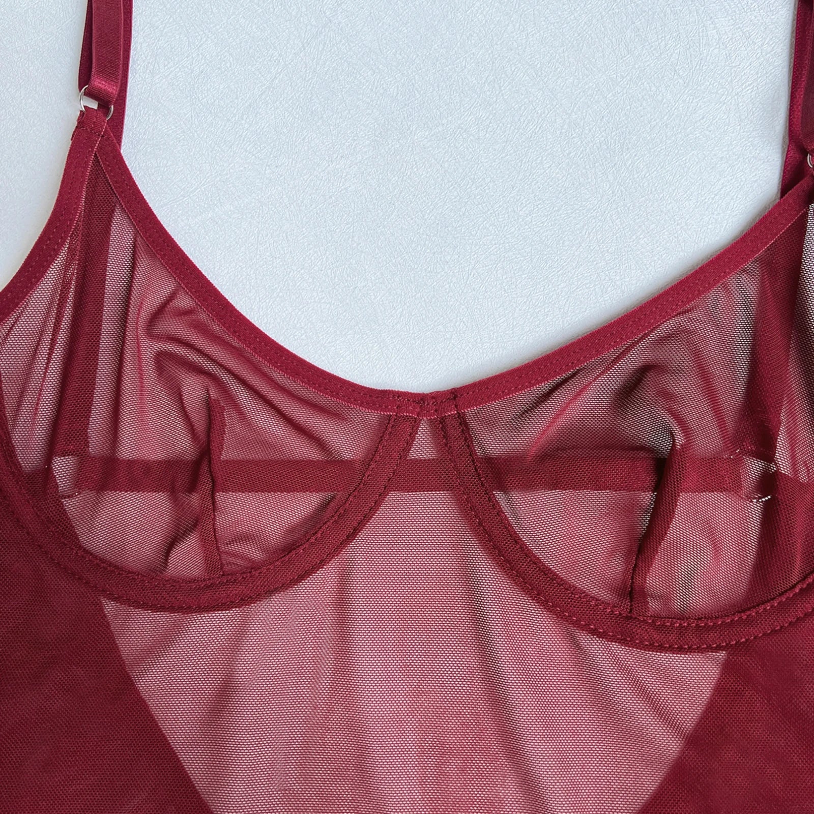 Vestido transparente con braguita y guantes - Image 9